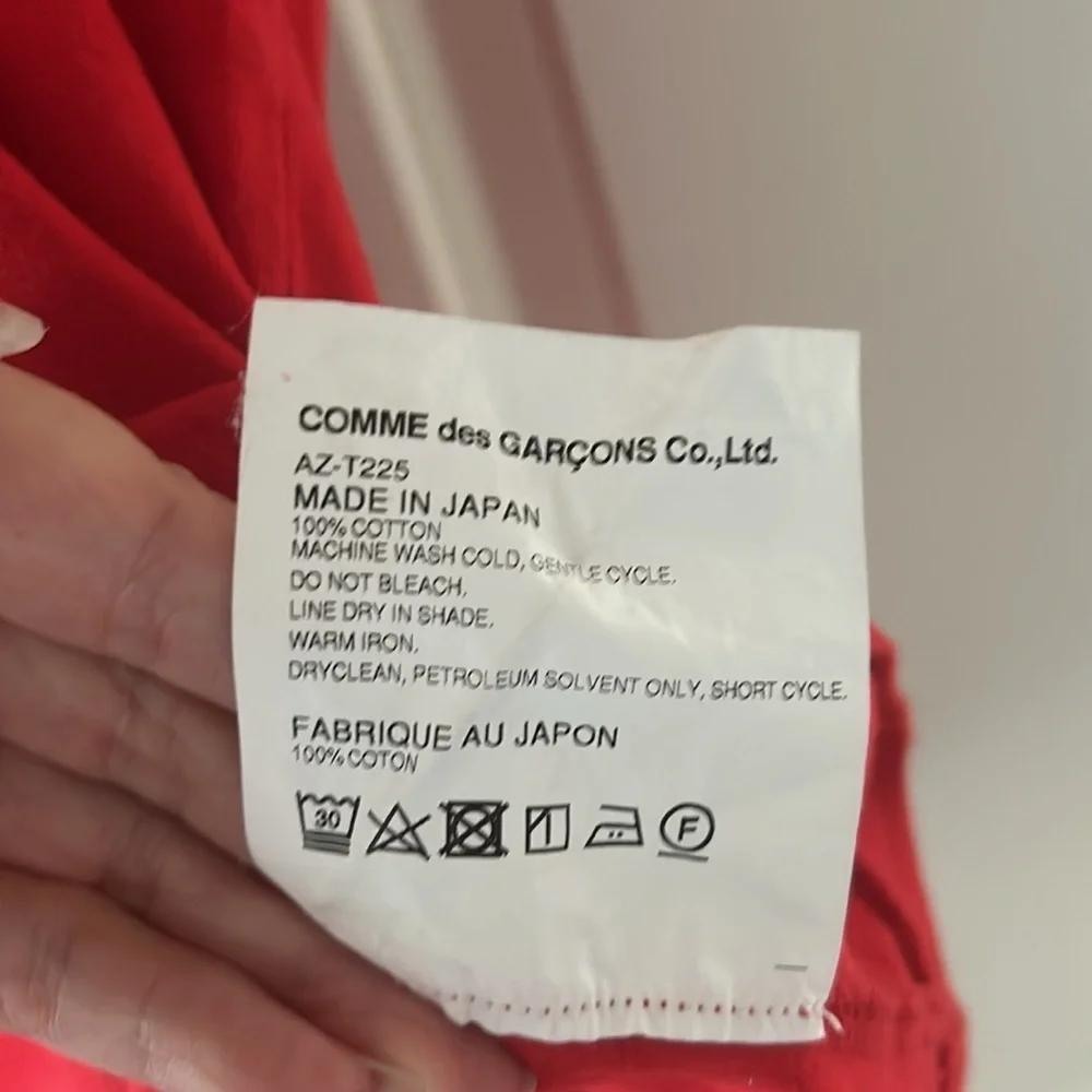 AUTHENTIC COMMES DES GARÇON crew neck short sleeve red t shirt xs - Picture 8 of 11